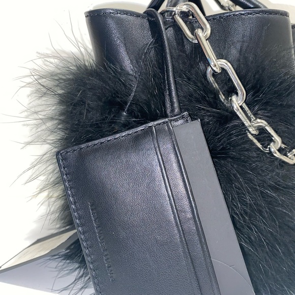 Alexander Wang Black Feather Trim Roxy Bucket - Picture 5 of 5